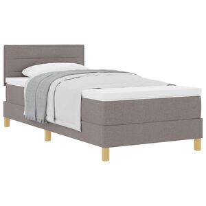 vidaXL Boxspringbett mit Matratze mit Kopfteil Taupe 90 x 190 cm Stoff