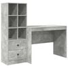 vidaXL Schreibtisch mit Schubladen 2 pcs Beton Grau
