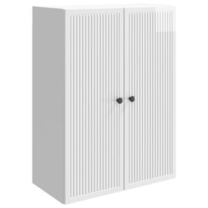 vidaXL Wandschrank Hochglanz Wei&szlig; 66 x 34,5 x 90 cm Holzwerkstoff