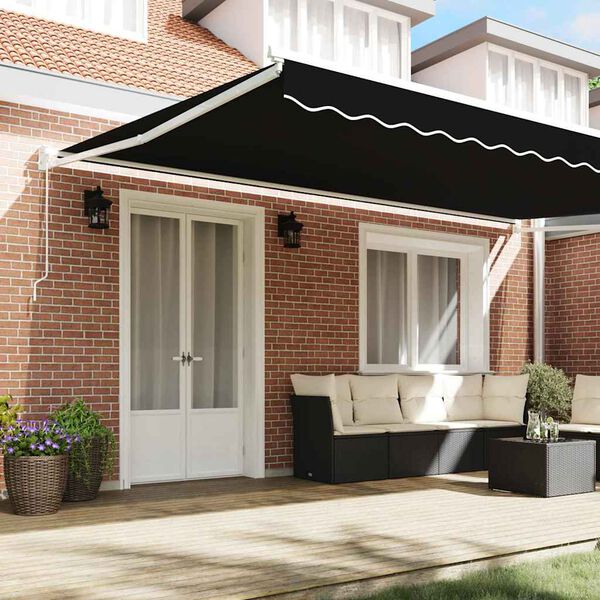 vidaXL Markise Schwarz 500 x 300 x 165 cm Polyester und Metall