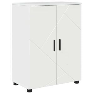 vidaXL Badezimmerschrank mit Speicher Hochglanz Wei&szlig; 60 x 35 x 80 cm