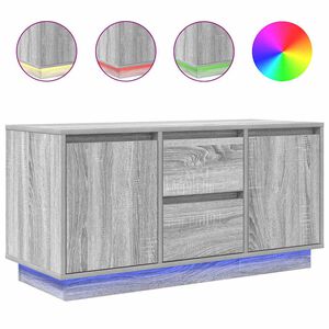 vidaXL TV-Schrank mit LED-Leuchten Grau Sonoma 100x41x50 cm