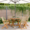 vidaXL 5-tlg. Garten-Essgruppe Beige Poly Rattan und Massivholz
