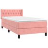 vidaXL Boxspringbett mit Matratze Rosa 100x200 cm Samt