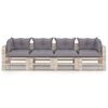 vidaXL Garten-Palettensofa 4-Sitzer mit Kissen Kiefernholz