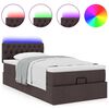 vidaXL Ottoman-Bett mit Matratze & LEDs Dunkelbraun 90x190 cm Stoff