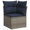 vidaXL 7-teiliges Gartensofa-Set mit Kissen, grau, Polyrattan