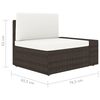 vidaXL Modulares 3-Sitzer-Sofa Poly Rattan Braun