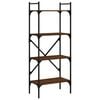 vidaXL B&uuml;cherregal 4 F&auml;cher Braun Eiche 56x31,5x138,5 cm Holzwerkstoff