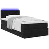 vidaXL Ottomane Bett mit Matratze & LEDs Schwarz 80x200 cm Samt