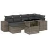 vidaXL 7-tlg. Garten-Sofagarnitur mit Kissen Grau Poly Rattan