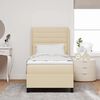 vidaXL Boxspringbett mit Matratze mit Kopfteil Creme 90 x 200 cm Stoff