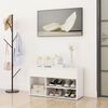 vidaXL Schuhbank Hochglanz-Wei&szlig; 80x30x45 cm Holzwerkstoff
