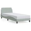 vidaXL Bettgestell Dover Hellgrau 90x190 cm Samt