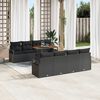 vidaXL Garten-Sofa-Set mit Speicher 9 pcs Schwarz Poly Rattan