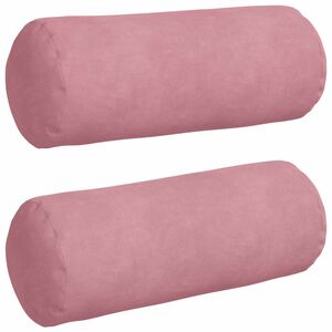 vidaXL Bolsterkissen 2 St&uuml;ck Rosa &Oslash; 15 x 40 cm Cordstoff