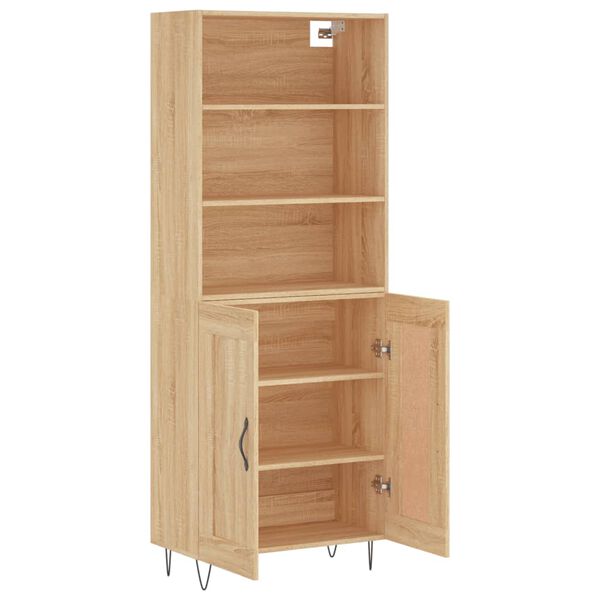vidaXL Highboard Sonoma-Eiche 69,5x34x180 cm Holzwerkstoff