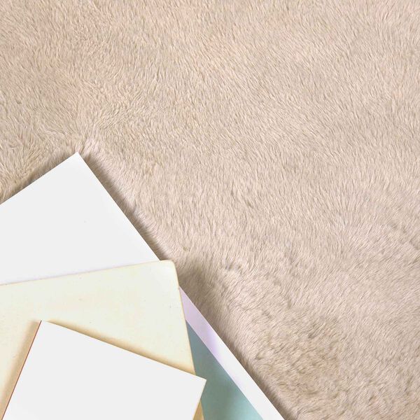 vidaXL Kunstfell Hasen Teppich Olite Taupe 80 x 150 cm Polyester