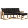 vidaXL Outdoor-Sofagarnitur 4 stk. Wei&szlig; und Schwarz
