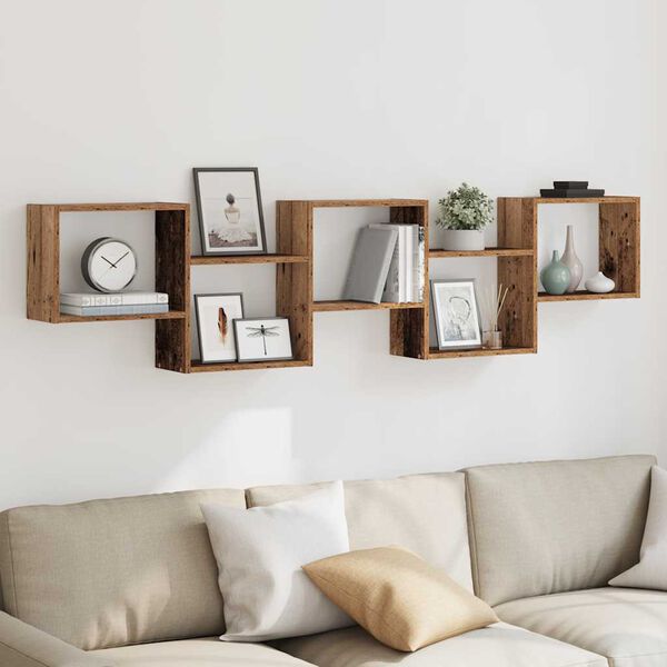 vidaXL W&uuml;rfelregal 5 F&auml;cher Altholz-Optik Holzwerkstoff