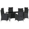 vidaXL Garten Essgruppe 5 Stk. Schwarz Poly-Rattan
