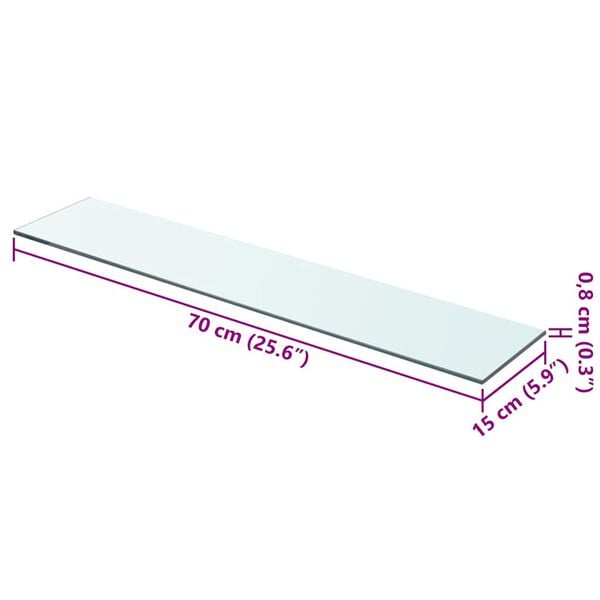 vidaXL Regalböden 2 Stk. Glas Transparent 70x15 cm