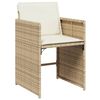 vidaXL 5-tlg. Garten-Essgruppe mit Kissen Beige Poly Rattan