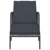 vidaXL Sonnenliege mit Auflage Poly Rattan Grau