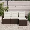 vidaXL Garten-Sofa-Set mit Kissen mit Speicher 4 pcs Braun und Creme