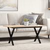 vidaXL Couchtisch X-Gestell 100x50x45 cm Massivholz Kiefer & Stahl