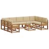 vidaXL Outdoor-Sofagarnitur mit Kissen 10 pcs Natur und Beige
