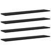 vidaXL Regalbrett 4 pcs Schwarz 100 x 20 x 1.5 cm Holzwerkstoff