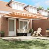 vidaXL Einziehbare Markise Gelb und Orange 450 &times; 300 cm Stoff