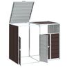 vidaXL Mülltonnenbox für 2 Tonnen Braun 144x81x113 cm Stahl