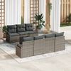 vidaXL Garten-Sofa-Set 8 pcs Grau Poly-Rattan und Stahl und Glas