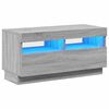 vidaXL TV-Schrank mit LED-Leuchten Grau Sonoma 80x35x40 cm