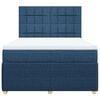 vidaXL Boxspringbett mit Matratze Blau 140x190 cm Stoff