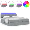 vidaXL Ottoman-Bett mit Matratze & LEDs Hellgrau 160x200 cm Stoff