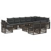 vidaXL Gartensofa-set 11 stk. Grau Poly-Rattan
