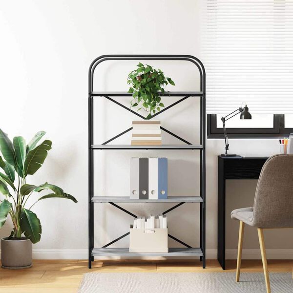 vidaXL B&uuml;cherregal Graues Sonoma 80 x 30 x 146 cm Holzwerkstoff