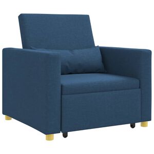 vidaXL Ausziehbare Schlafcouch Einzel Blau 90 x 165 x 87 cm Stoff