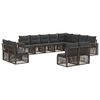 vidaXL Gartensofa-set 12 stk. Grau und Dunkelgrau Poly-Rattan