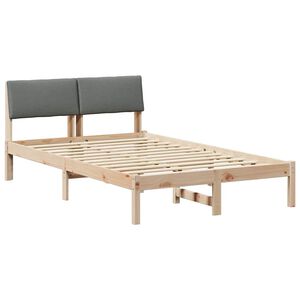 vidaXL Bettgestell Braun und Dunkelgrau 120 x 190 cm Massivholz Kiefer