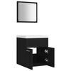 vidaXL Badmöbel-Set Schwarz Holzwerkstoff