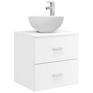 vidaXL Wandmontierte Waschtisch Wei&szlig; 49,5 x 41 x 64,5 cm Holzwerkstoff