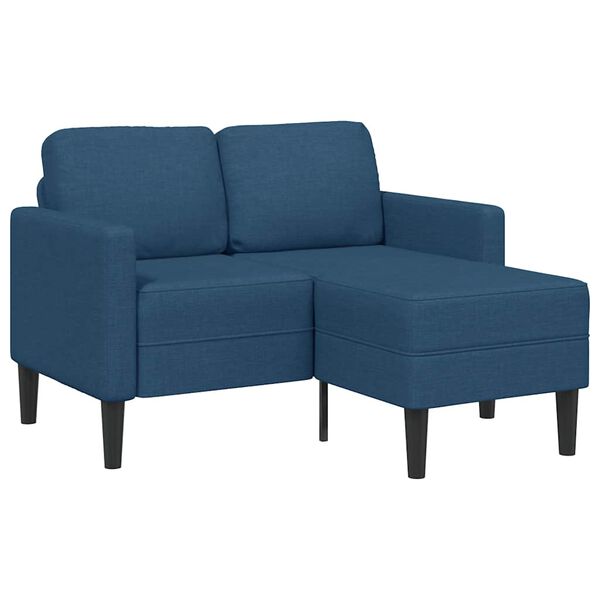 vidaXL 2-Sitzer-Sofa mit Chaiselongue L-Form Blau 125 cm Stoff