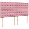 vidaXL Ottoman-Bett mit Matratzen & LEDs Rosa 200x200 cm Samt