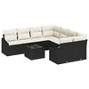 vidaXL Sofa Set 9 stk. Schwarz und Creme Poly-Rattan