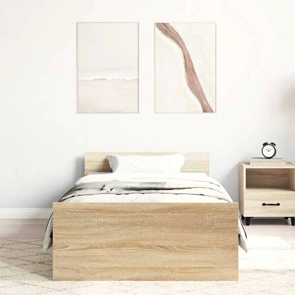 vidaXL Bettgestell ohne Matratze Sonoma-Eiche 90x190 cm Holzwerkstoff