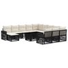 vidaXL Gartensofa-set 13 stk. Schwarz und Cremewei&szlig; Poly-Rattan